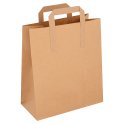 FyNite Large Brown Block Bottom Take-Away Food Bags - 250mm x 140mm x 295mm (100 pieces)