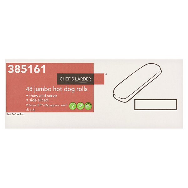 Chef's Larder 48 Jumbo Hot Dog Rolls