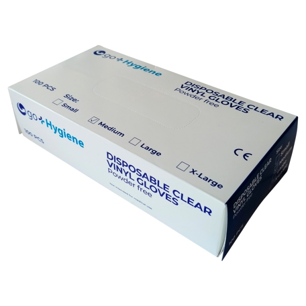 Offer Makro Medium PF Clear Vinyl Gloves Makro